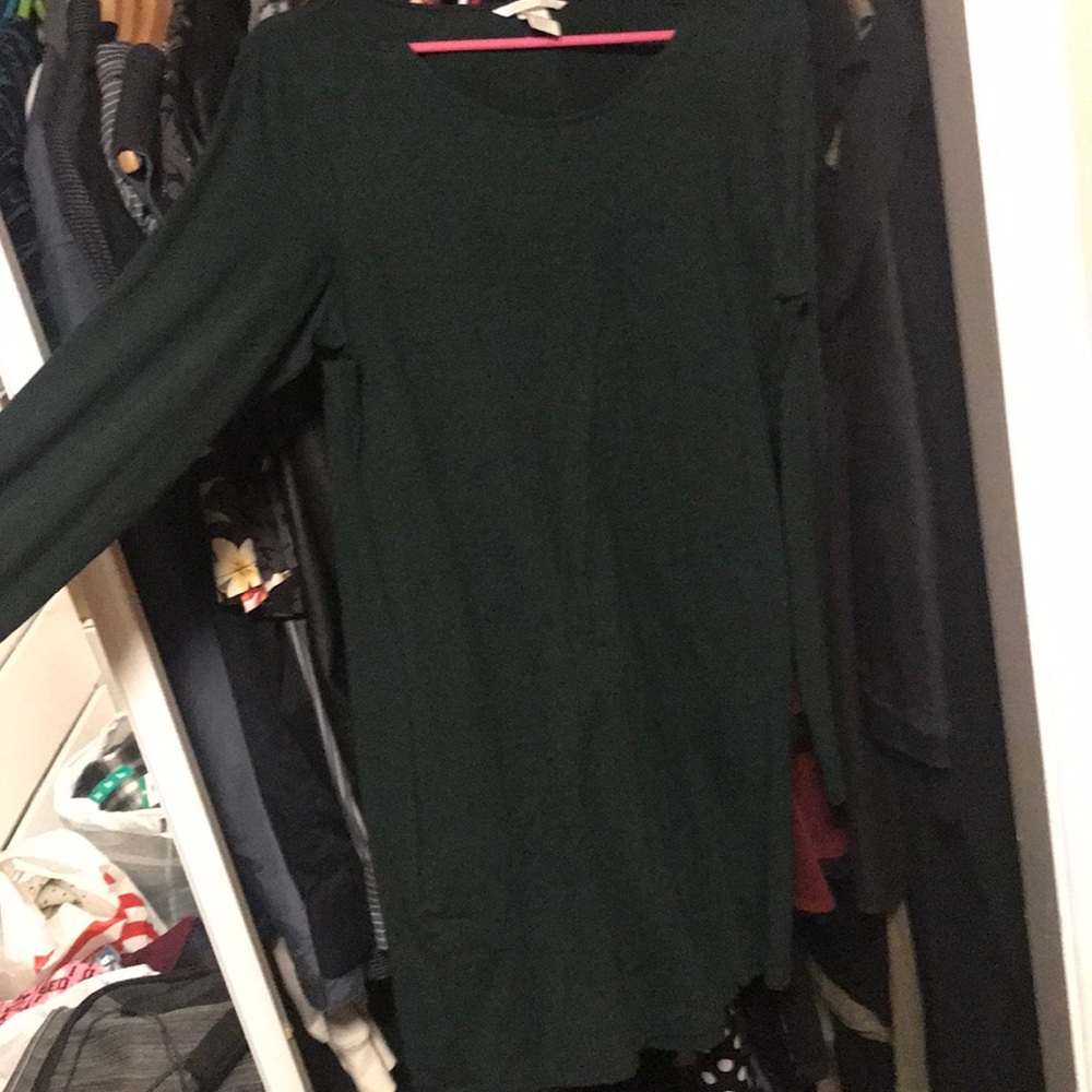 h&M basics green dress
